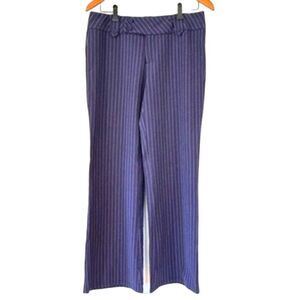Tiger Mist Blue Pin Striped Women's Trousers Wide Leg Medium Office